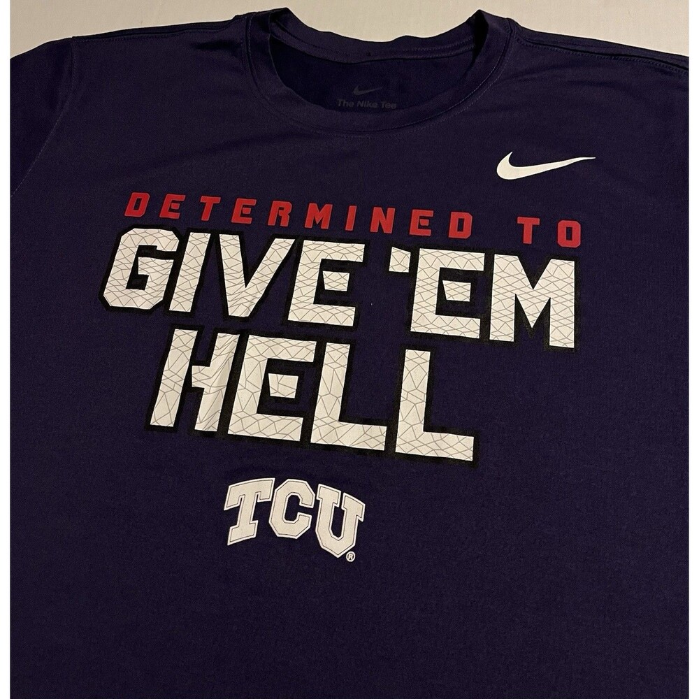 NEW Nike TCU Horned Frogs NCAA Performance T-Shirt LARGE College Football Dri